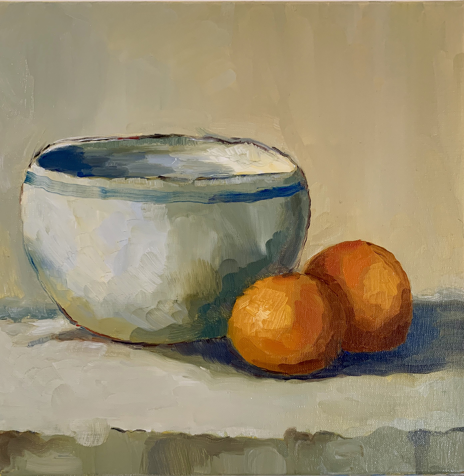 Oranges with Blue and White Bowl - copy